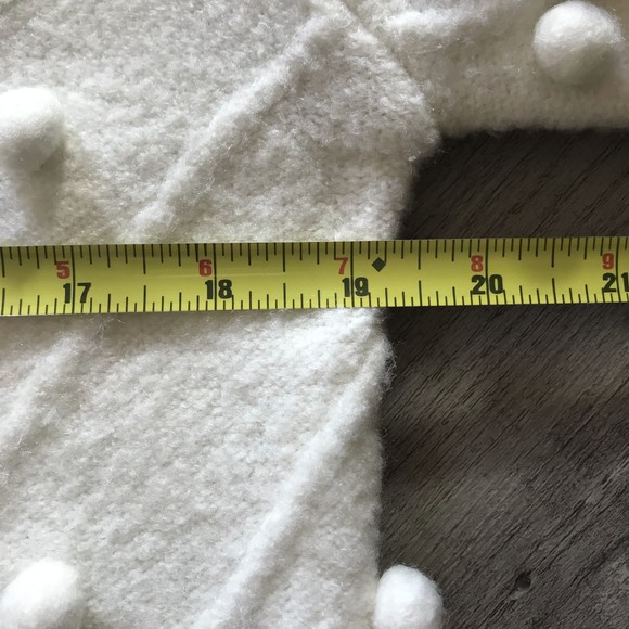 Line & Dot Anthropologie Leah Pom Pom Poofy Sleeve Sweater Cable Knit accent Med - Picture 7 of 8